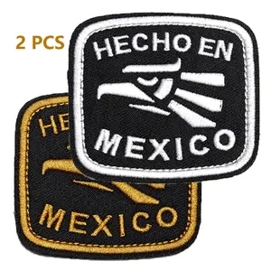 Mexican Style Hook & Loop Patches, 2pcs Embroidered Iron-On Appliques, Embroidery Design, Durable Reusable DIY Decoration Accessories for Clothing Bags Hats, Western Embroidery