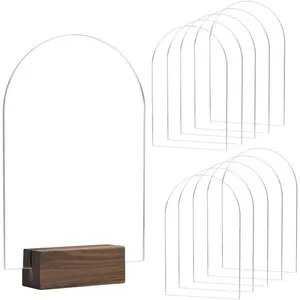 4x6 Inch Clear Arch Acrylic Blank Sign 10 Pack 1/8 inch Thick Clear Arch Acrylic Sheets, DIY Table Numbers, Arched Modern Wedding Signs for Events & Parties
