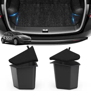 2022-2023 Tesla Model Y Trunk Storage Bins for 5 - Seater, Rear Trunk Organizer Side Storage Boxes with Lids, ABS Waterproof Odorless Protector Packets Accessories