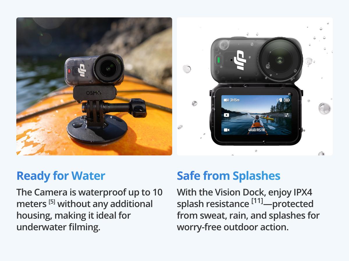 DJI Osmo Nano Standard Combo (128GB) - Small 4K/60fps Vlogging Camera with a 1/1.3″ Sensor, 143° Wide FOV Video, 200-Min Recording, Swift Content Transfer, Magnetic POV Cam 4K for Sports, Vlog