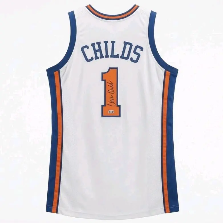 Chris Childs New York Knicks Fully Embroided Custom White Jersey Beckett Authenticated