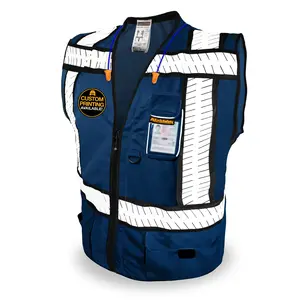 KwikSafety PURE BLUE SHERIFF Safety Vest (Multi-Use Pockets) Reflective ANSI Unrated Surveyor Menswear - Model No.: KS3305PB