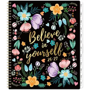2026-2027 Monthly Planner - Monthly Calendar Planner, July 2026 - December 2027, 8.5" x 11", 18 Month Planner with  Pocket, -Wire Binding - Floral