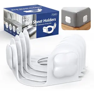 Sheet Holders Lock Bed Sheet Grippers - Fitted Sheet Holder for Corners Keep Sheets Firm & Tight Fit All Sheet Sizes,360 Degree Bed Sheet Tightener Easy Installation