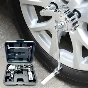 Torque Multiplier Wrench Set, 1:16 Torque Booster, Effort-Saving Tire Nut Removal Tool, 1/2 Inch Drive, Includes 17mm/19mm/21mm Sockets