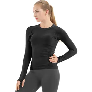 Mathcat Seamless Workout Shirts for Women Long Sleeve Yoga Tops Sports Running Shirt Breathable Athletic Top Slim Fit MathCat
