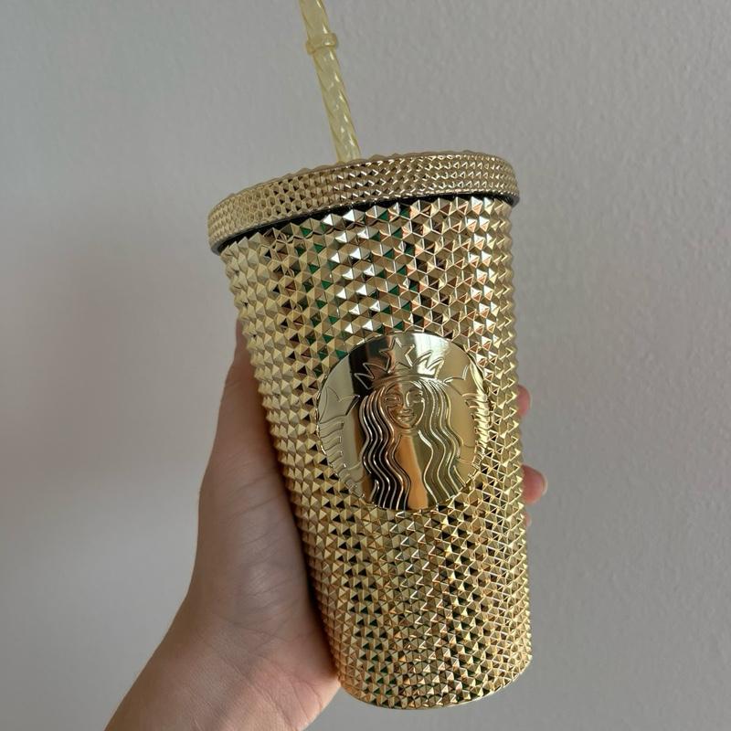 Starbucks New Gold Bling USA Studded Grande 16oz Tumbler