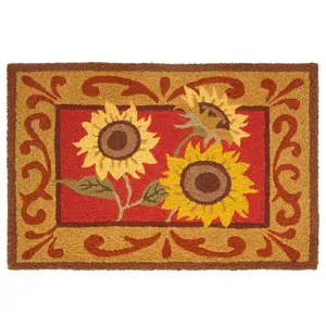 Jellybean  20 x 30 in. Provence Sunflowers Rug, Machine Washable Rug, Brighten Space, Decorative Rug