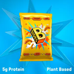 B-SIDES Crunch Puffs - 5g Plant Protein, Plan Based, Gluten-Free, No Regret Snack, Case of 12 Singles