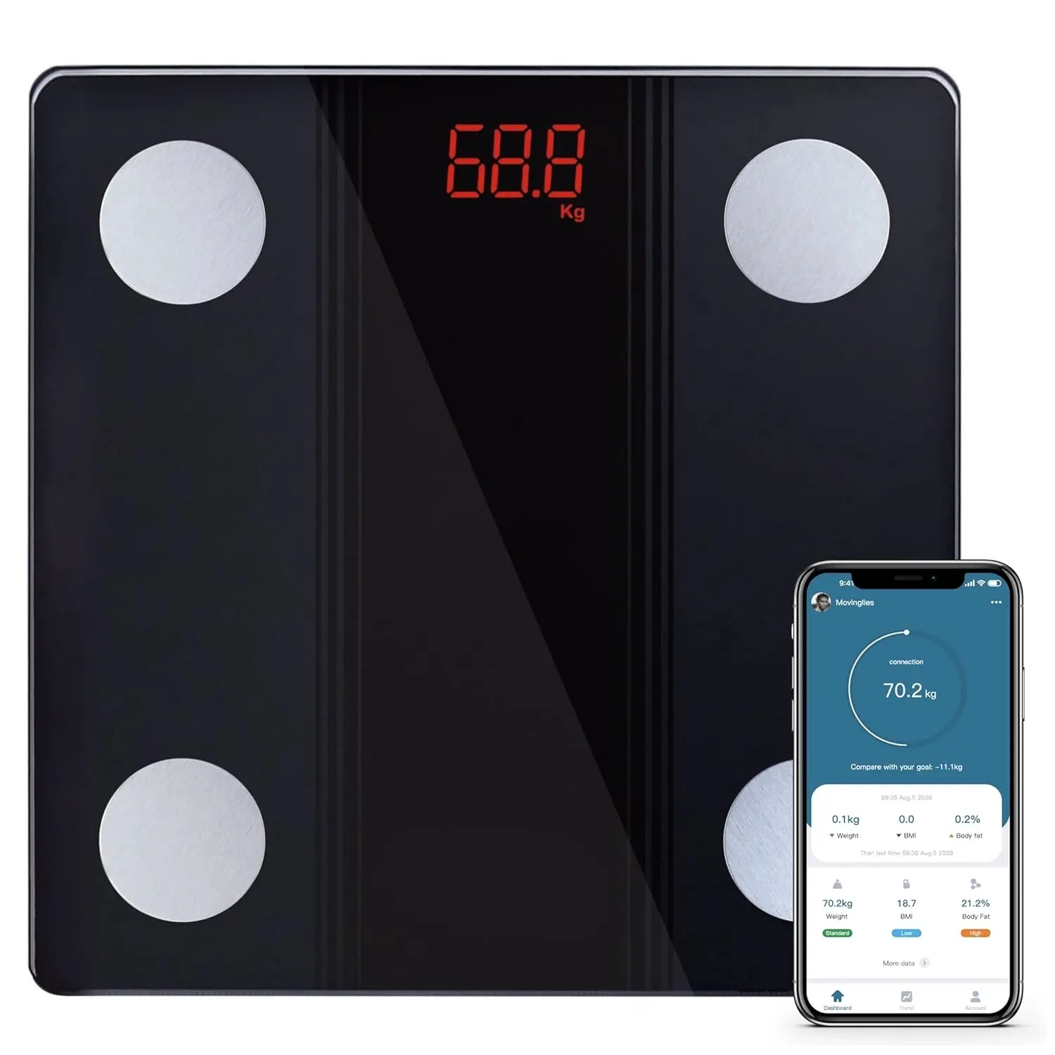 Multi-Function Digital Weight Scale - HSA/FSA Eligible Healthcare Device, Bluetooth Electronic Bathroom Scale with BMI Tracking, Body Composition Analyzer, Smartphone App-Connected (330 lb Capacity), Multi Function Scale