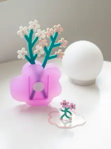 Felt Flowers with Acrylic Vase - Cherry Blossoms, Diffuser, Gift, Mother's Day, Mom, Gift For Her, Home Fragrance Diffuser, Decoration Scent