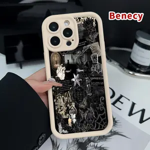 Spider Web Pattern TPU Phone Case for iPhone 15 16 14 Pro Max 13 12 11 XR XS Plus E Shockproof Non Slip Military-Grade Protection Silicone Cover Smartphone Casing