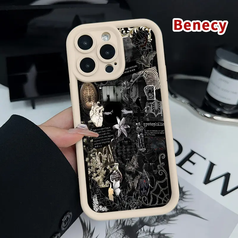 Spider Web Pattern TPU Phone Case for iPhone 15 16 14 Pro Max 13 12 11 XR XS Plus E Shockproof Non Slip Military-Grade Protection Silicone Cover Smartphone Casing