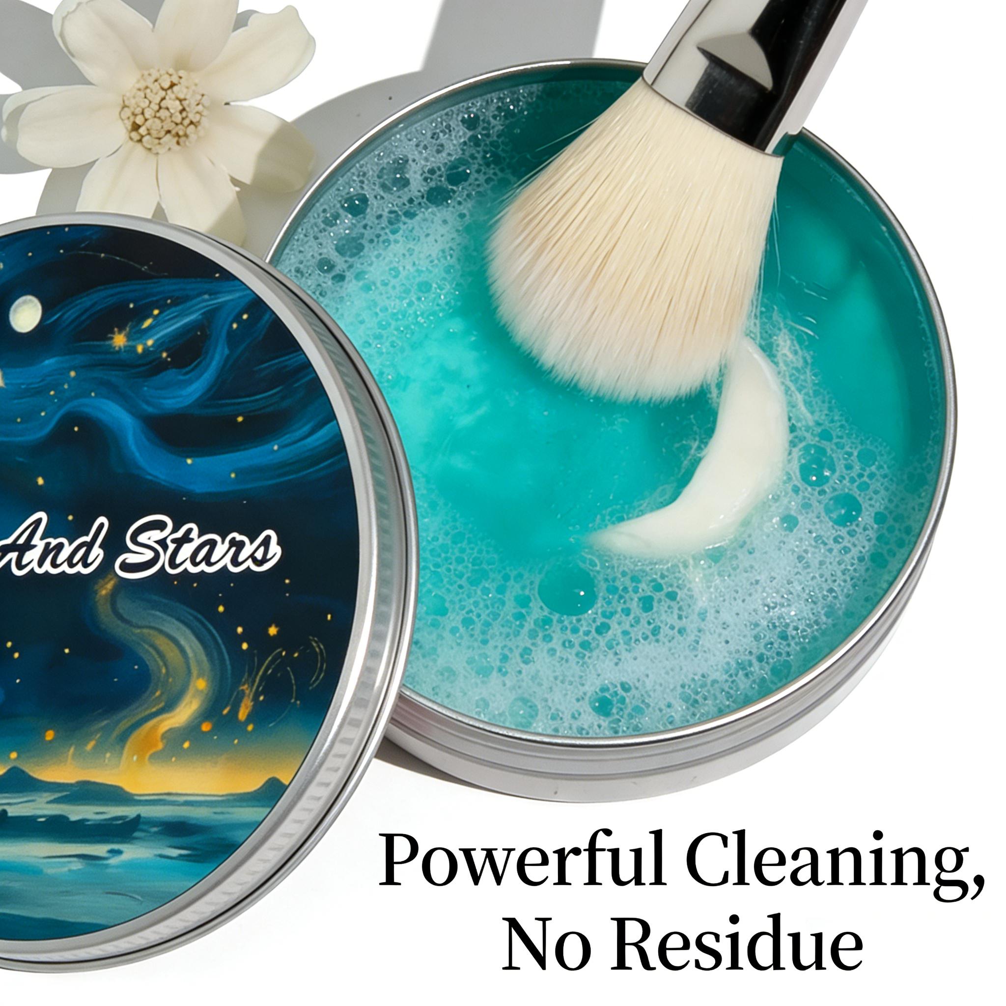 Makeup Brush Cleaner Soap with Silicone Cleaning Pad,Savon nettoyant pinceaux Solid brush cleaner 3.52oz/100g