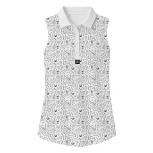 White Sleeveless Golf Polo for Women | Fiesta on the Green