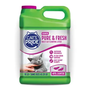 Lightweight Multi-Cat Clumping Litter with Baking Soda Odor Control, Fresh Scented Low Dust Formula, 10 lb