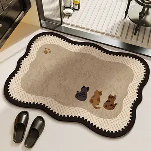 Non-Slip Bathroom Mat, Quick-Dry Absorbent Kitchen & Bath Entrance Rug, Durable Shower Room Accessory