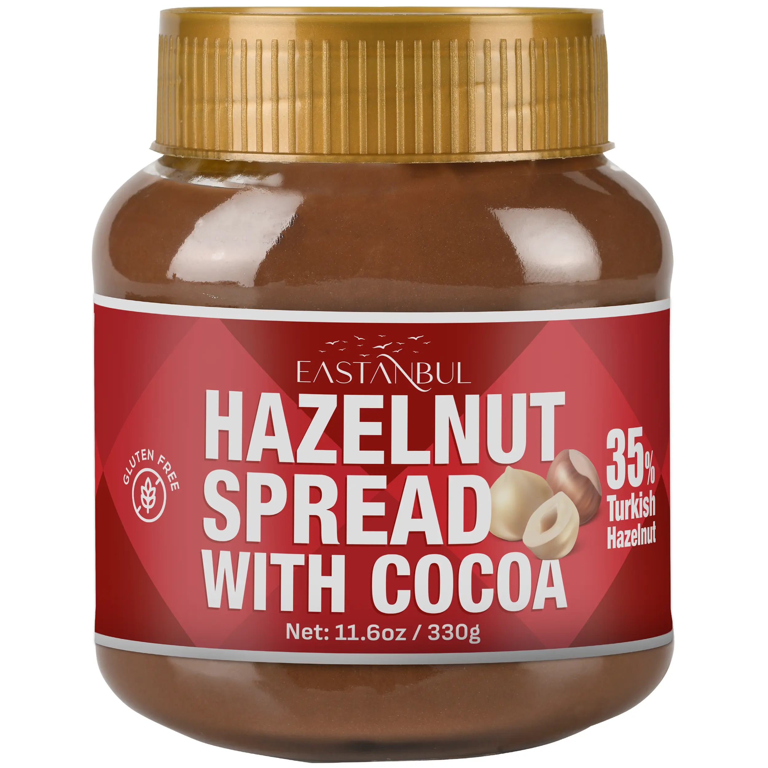Eastanbul Cocoa Hazelnut Spread, Chocolate Hazelnut Spread, 11.6oz Creamy Eastanbul Cocoa Hazelnut Spread, Chocolate Hazelnut Spread, 11.6oz Creamy