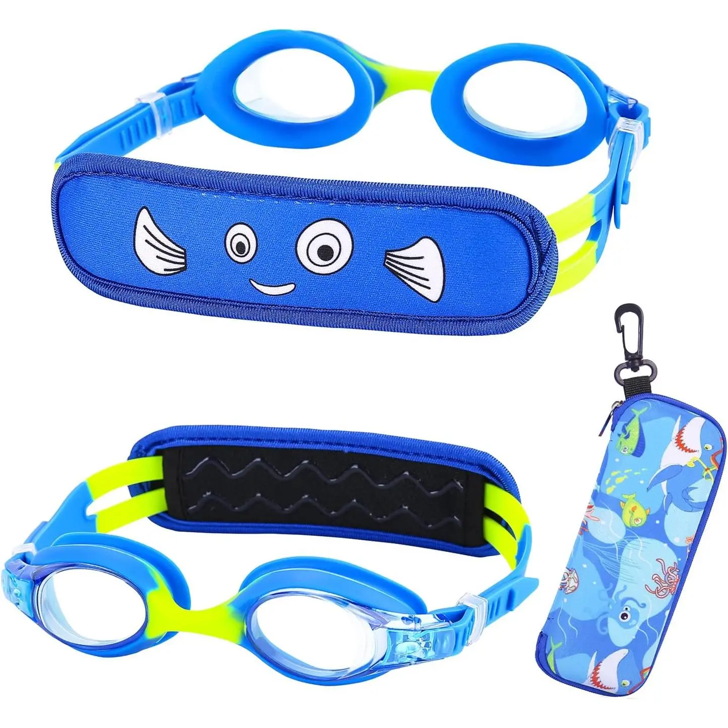 P-SGL01   Kids Swim Goggles Age 2-6, Toddler Goggles No Hair Pull,Child Goggles Padded HeadBand