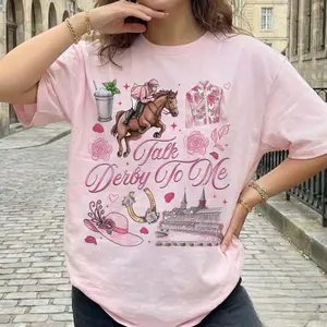 Derby Horse T-Shirt, Big Hat Roses Race Day Tee