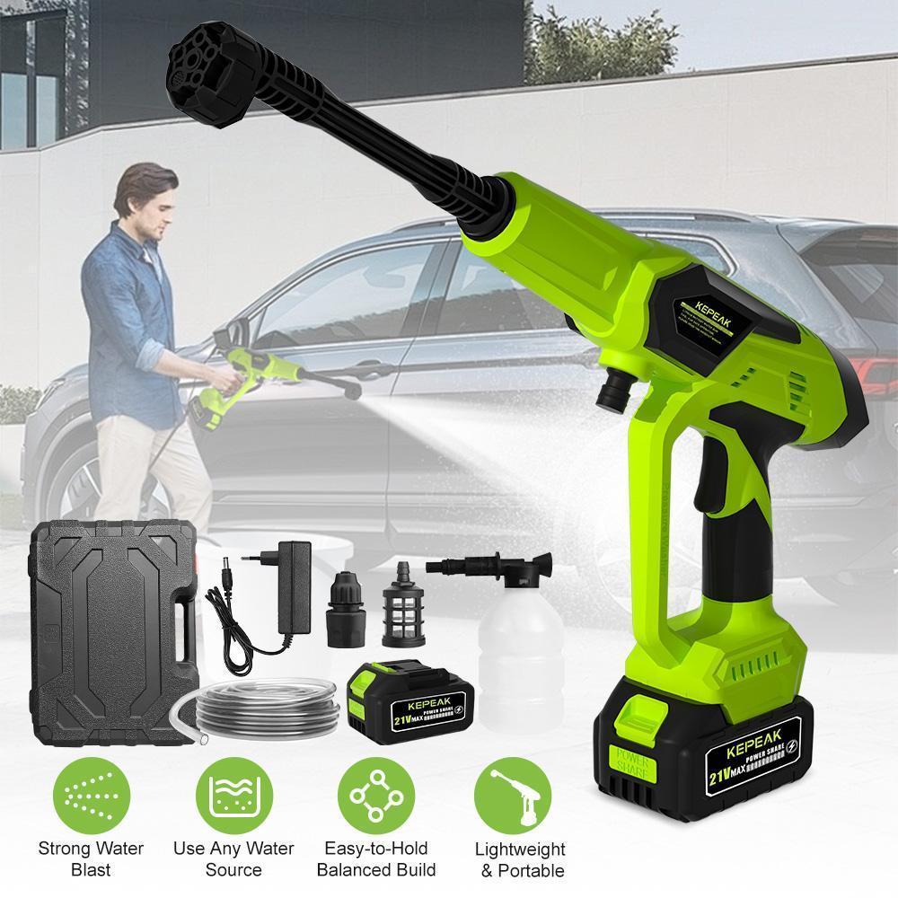 Cordless Portable Power Washer 21V, 200W High Pressure Water Cleaner with 13000mAh Battery, Adjustable 6-in-1 Nozzle & Foam Bottle,for Valentine’s Day Gift