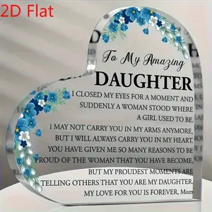 1pc Exquisite Heart Shaped Decorative Plaque - Beautiful Floral Desk Decoration - Perfect Gift For Daughter From Mom For Graduation, Birthday, Wedding, Christmas & Other Occasions, Multi-Item Party Favor Packs
