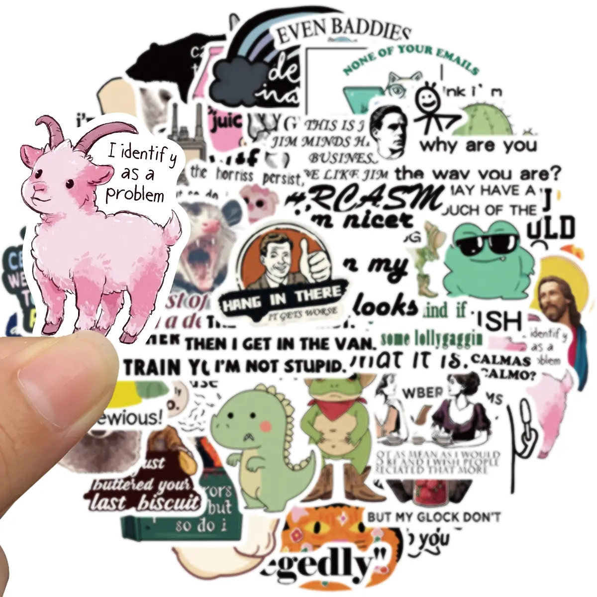 Funny Adult Stickers Bulk, Sticker Set, Prank Meme Stickers for Kids Teens Adults, Snarky Vinyl Water Bottle Stickers, Durable Adhesive Stickers, Waterproof Decals for Laptops & More
