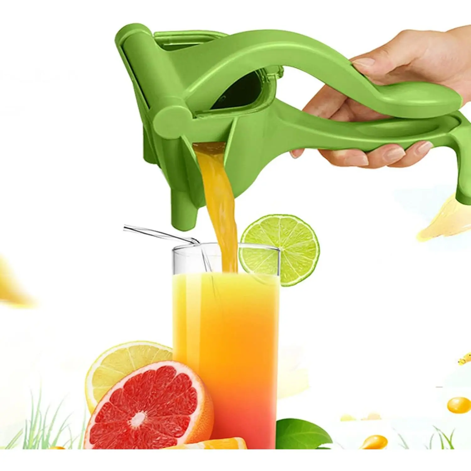 1PCS Manual Juicer – Handheld Non-Electric Fruit Squeezer, Single Press Design for Lemons, Oranges & Limes, Compact Portable Home Gadget, Easy to Use & Clean, Durable Rust-Proof, Perfect for Daily Juicing, Green