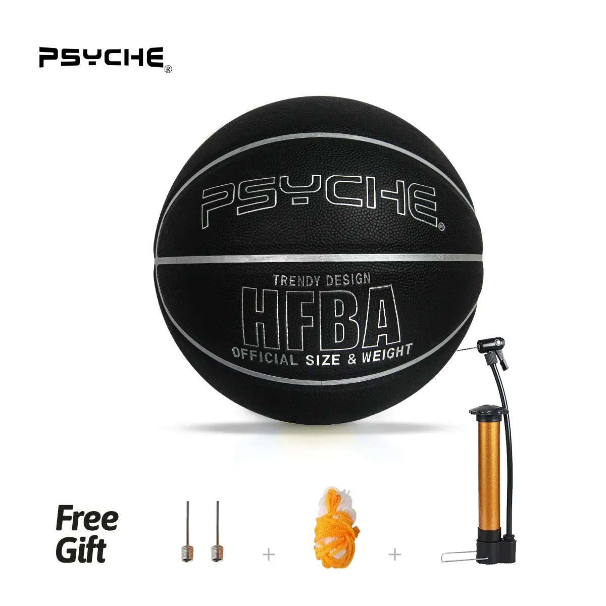 PSYCHE Basketball Original Classic Leather Basketball Size 7 With Free Ball Pump and Needles Indoor Outdoor Training Basketball Ball