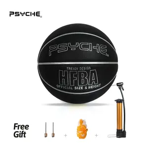 PSYCHE Basketball Original Classic Leather Basketball Size 7 With Free Ball Pump and Needles Indoor Outdoor Training Basketball Ball