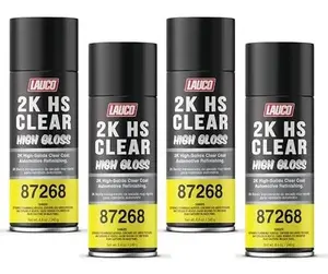 LAUCO 2K HS Clear High Gloss – High-Solids Automotive Clear Coat Spray – Fast Dry, High Chemical & Scratch Resistance – Professional Car & Motorcycle Refinishing – 4 Pack [87268], Quick Drying Paint, Scratch-Resistant