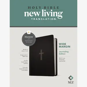 NLT Wide Margin Bible, Filament Enabled (Hardcover LeatherLike, Black Cross, Red Letter)