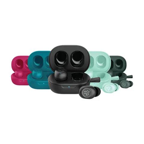 JLab JBuds Mini True Wireless Earbuds, Set of 5, IP55 Sweat Proof, Bluetooth, Be Aware Safety Mode, Customize Sound/Controls, Android / iPhone