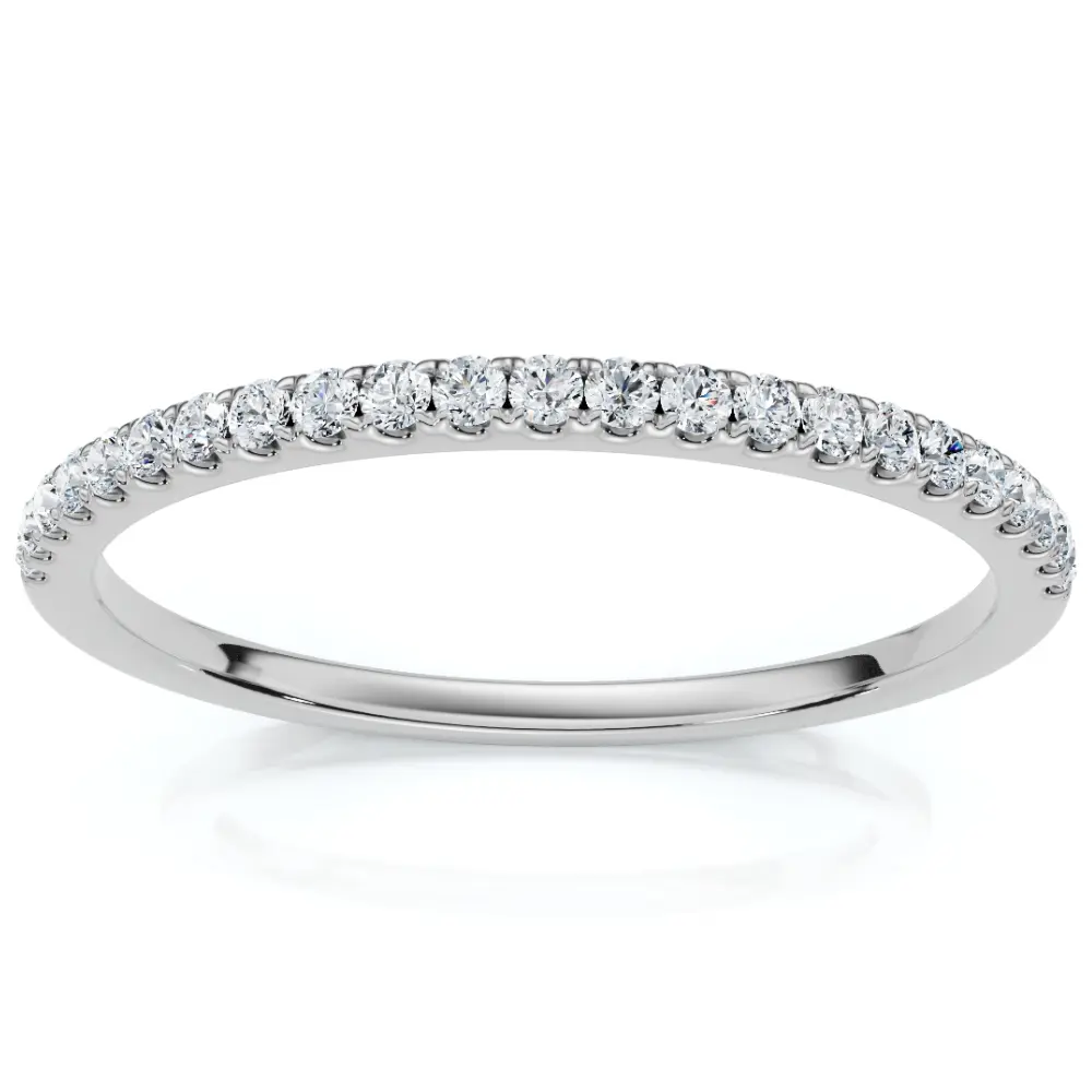 1/4Ct Diamond Wedding Ring Prong Set Stackable Anniversary Band Gold Lab Grown