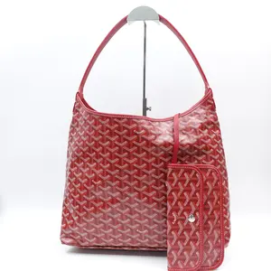 Pre-owned Goyard Coated Canvas Shoulder Bags Boheme Hobo Red Shoulder Bag T10342642