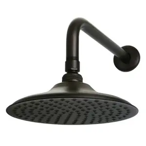 212 MAIN Victorian-Style Round Solid Brass 8-in. Shower Head with 12-in. Shower Arm, Oil Rubbed Bronze Finish, Bathroom Water Equipment, Shower Water Equipment