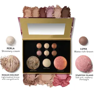 K'APEINE 9-Color Baking Full-Face Palette + Blush Brush Set - All-in-One Makeup Kit for Eyeshadow, Contouring, Highlighting, and Blush. Achieve sculpted contours and luminous radiance with this premium-quality makeup palette.