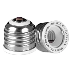 E26 to E12 Adapter Medium to Candelabra Base Max 200W Light Bulb Socket Adapter 0-250V 2 Pack for Bedroom Living Room Kitchen Safe Reliable High-Quality PBT Material - Made