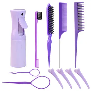 2026 New Hair Styling Comb Set, 11 pcs Hair Styling Tool Set,Including Hair Comb, Spray Bottle, Eyebrow Brush, Rat Tail Comb, Professional Durable,Portable & Suitable Hair Salon Tools &Accessories for All Hair Types