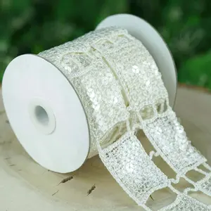 Sequin Stitch Crochet 1 Bolt White Rectangle Granny Square Afghan Pattern 4" x 5 Yards