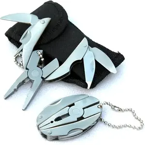 6 in 1Multi-Tool Set Mini Multi-tool Pliers, Stainless Steel Utility Knife, Outdoor Compact Metal Tool with Key Chain, for Essential Non-electric Use, Outdoor Multifunctional Tools one man screw screwdriver