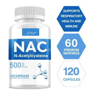 Airboy-NAC - N-Acetyl Cysteine ​​Supplement - 500 mg - Supports respiratory health and immune function; promotes liver and kidney detoxification - 120 Capsules