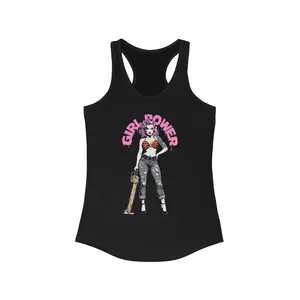 Girl Power Racerback Tank, Women's Workout Top, Feminist Activewear, Empowerment Graphic Tee, Fitness Sleeveless Shirt garage  tank