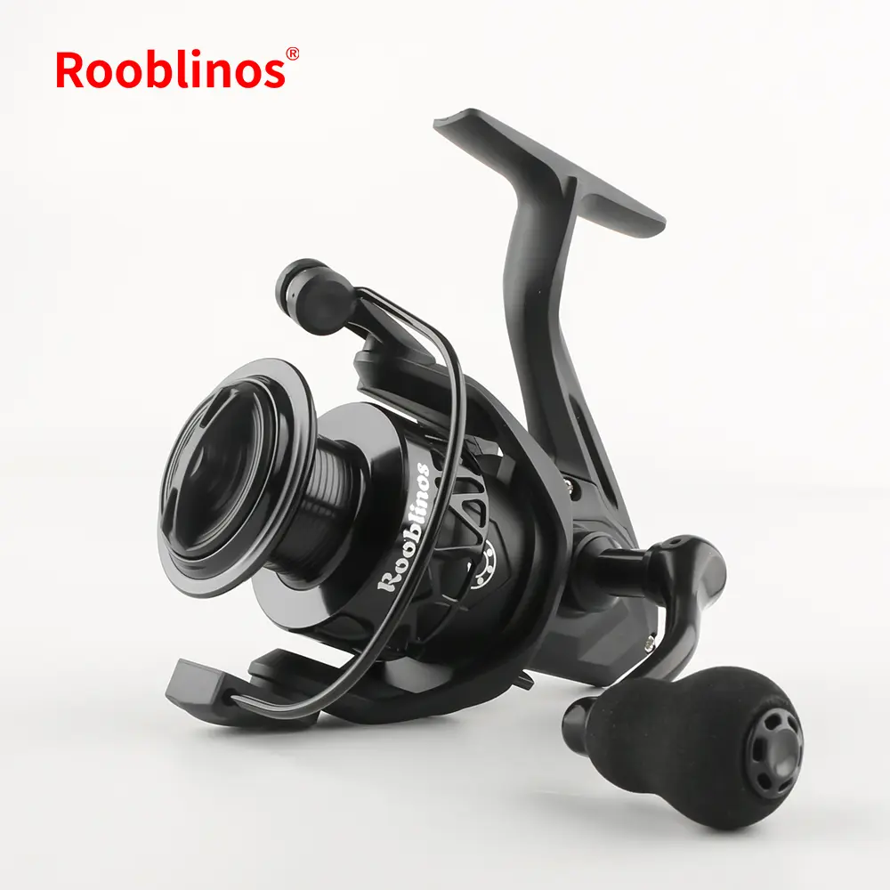 Rooblinos Anti-Corrosion Spinning Fishing Reel - 5.2:1 Gear Ratio, Metal Alloy Crank Handle with EVA Grip, Precision Crafted CNC Aluminum Spool, for Freshwater/Saltwater Fishing, Ideal for Anglers