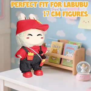 AICase for Lububu Clothes/for Lububu Outfits,Clothes Set for Lububu 17cm Doll,3 Piece Set Hat Clothing for la-bubu, Boys and Girls Stylish Adorable Dolls Clothes Accessories (No Doll)
