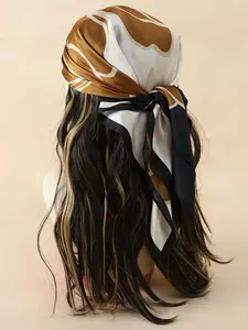 Women's Floral Print Square Scarf, Elegant Fashion Breathable Comfort  Satin Scarf for Daily Life, Versatile All-match Accessories for Women & Girls, Scarf Head Wrap