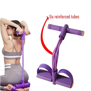 Upgraded Multi-Functional Resistance Band Set, Stronger 6-Tube Elastic Yoga Bands with Handles, Full Body Training, Abdominal & Leg Exercises, Home Workout Equipment