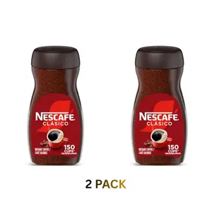 NESCAFÉ CLÁSICO Instant Coffee, Dark Roast Coffee, 1 Jar (10.5 Oz) (Pack of 2)