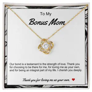 Thank You Bonus Mom Necklace, Necklace as Mothers Day Gifts, Birthday Gifts For Stepmom as Bonus Mom From Daughter, Step Mom Necklace as Stepmother