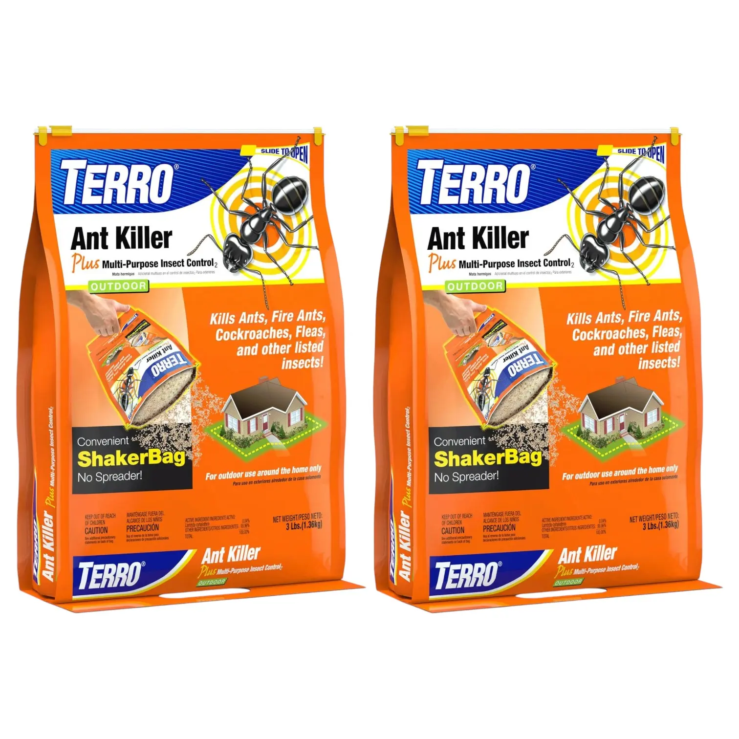 Outdoor Ant & Crawling Insect Killer Granules, 3 lb Pack of 2, Fast-Acting Lawn & Perimeter Pest Control for Fire Ants, Fleas, Cockroaches and More